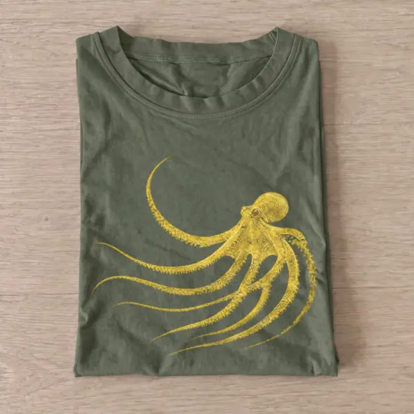 Curious octopus graphic t shirt olive20curious octopus.webp