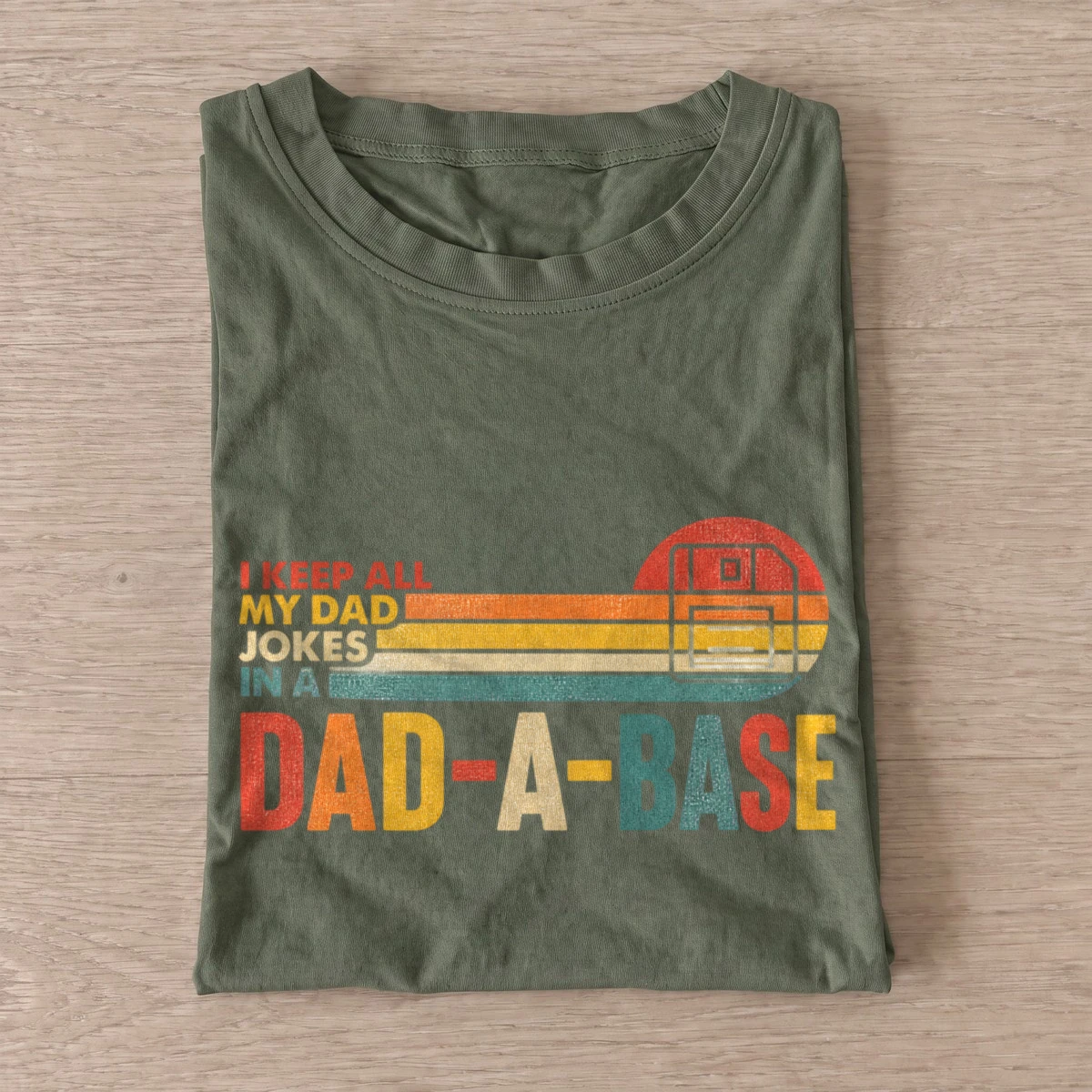 Dad a base floppy disk graphic t shirt olive20dad joke database.webp