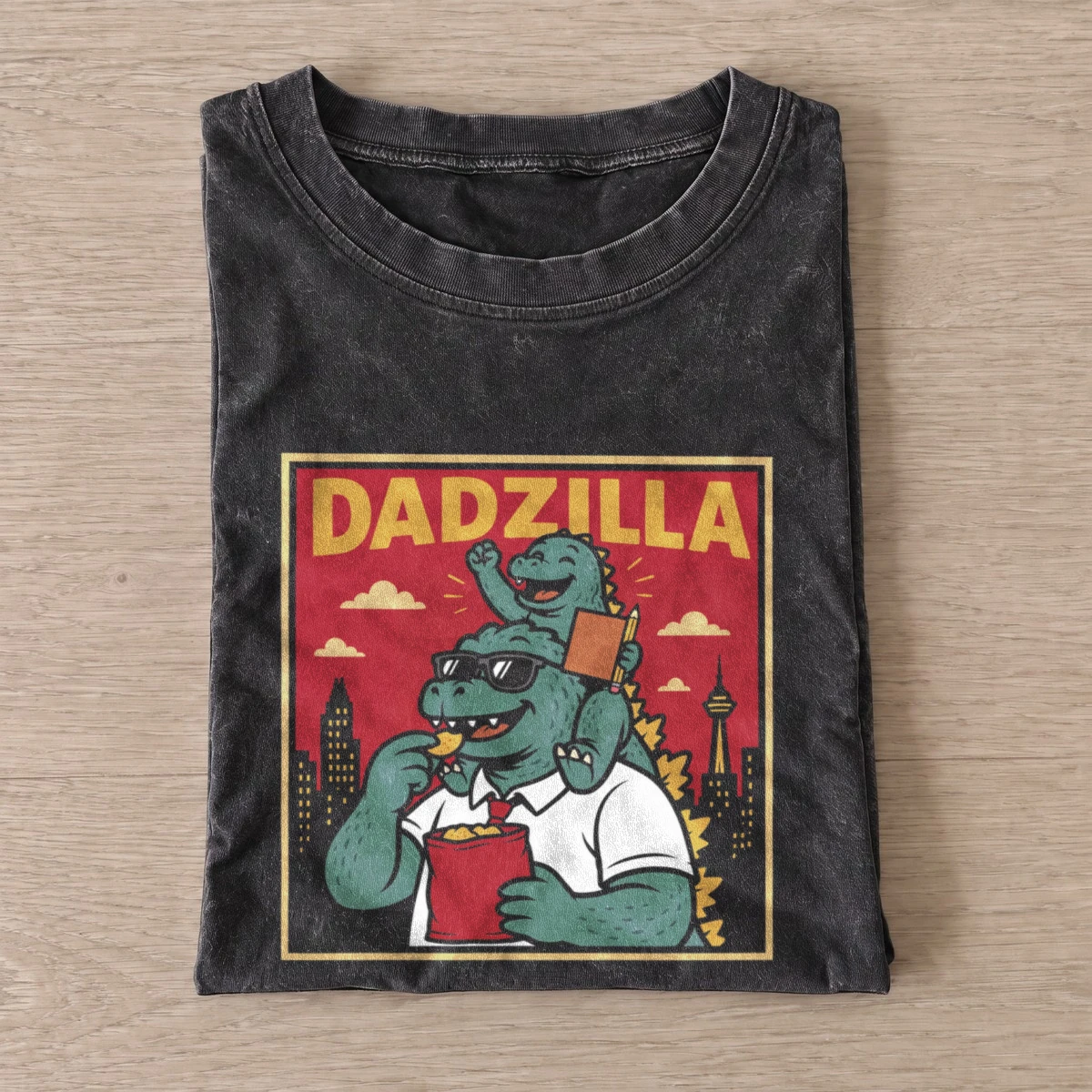 Dadzilla vintage t shirt washed20black20dadzilla.webp