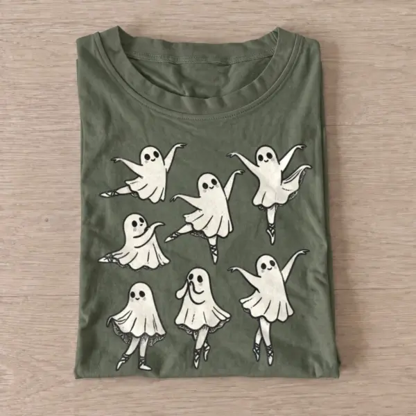 Dancing ballerina ghosts t shirt olive20dancing ghosts.webp