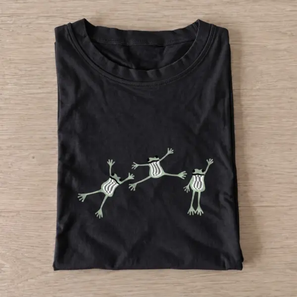 Dancing frog trio t shirt black20dancing frog trio.webp
