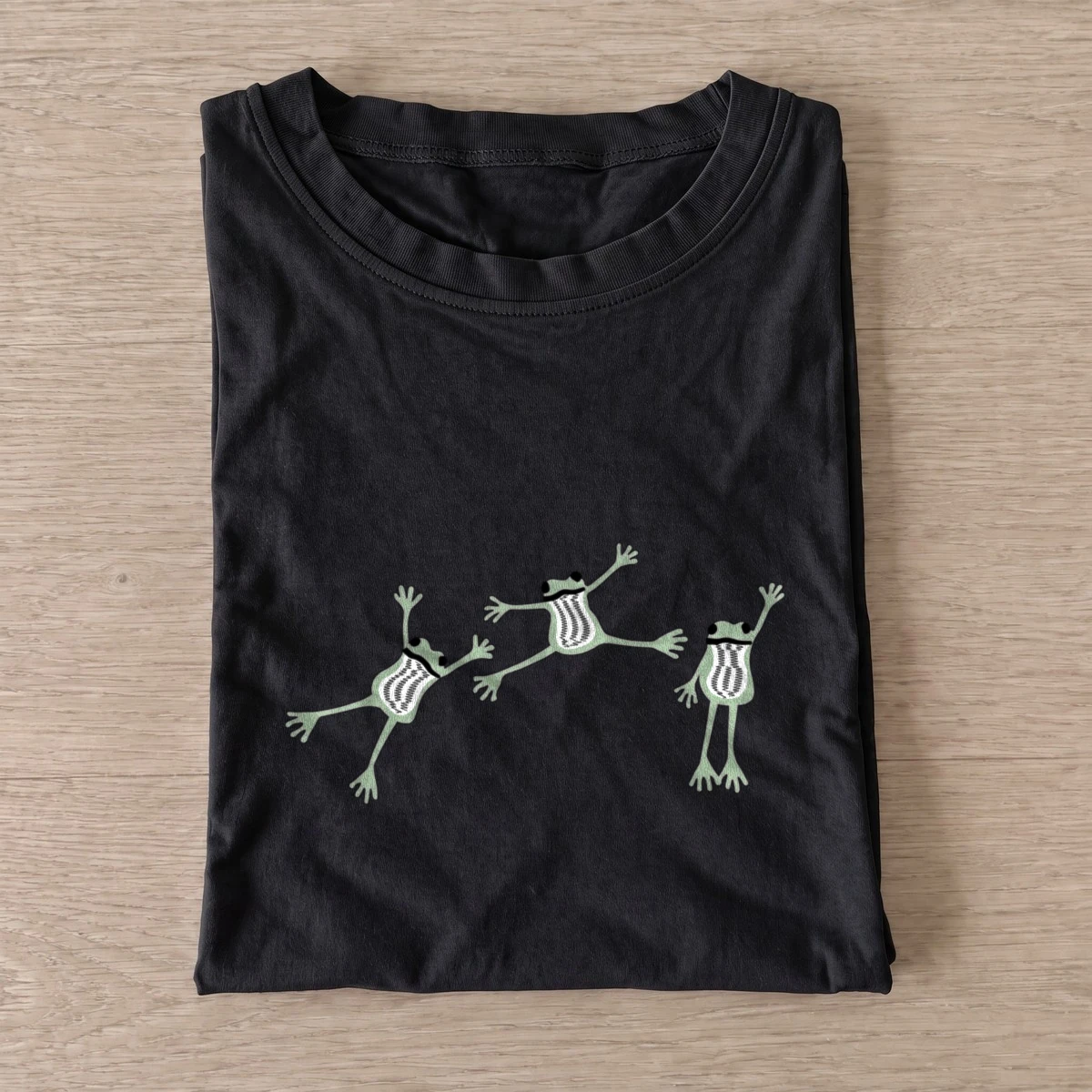 Dancing frog trio t shirt black20dancing frog trio.webp