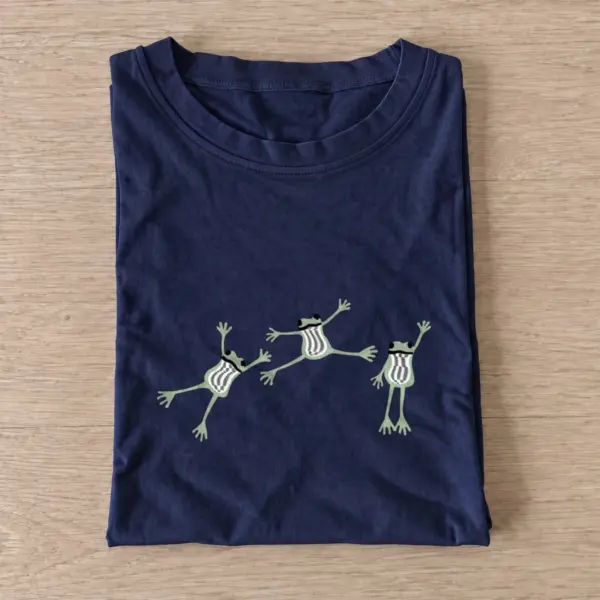 Dancing frog trio t shirt navy20dancing frog trio.webp