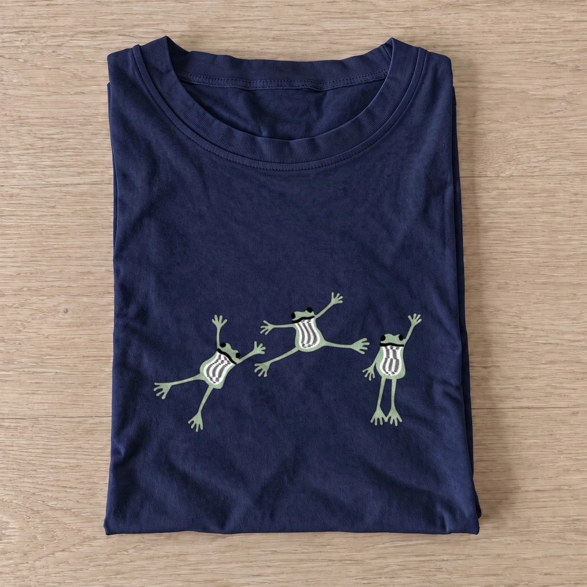 Dancing frog trio t shirt navy20dancing frog trio.webp