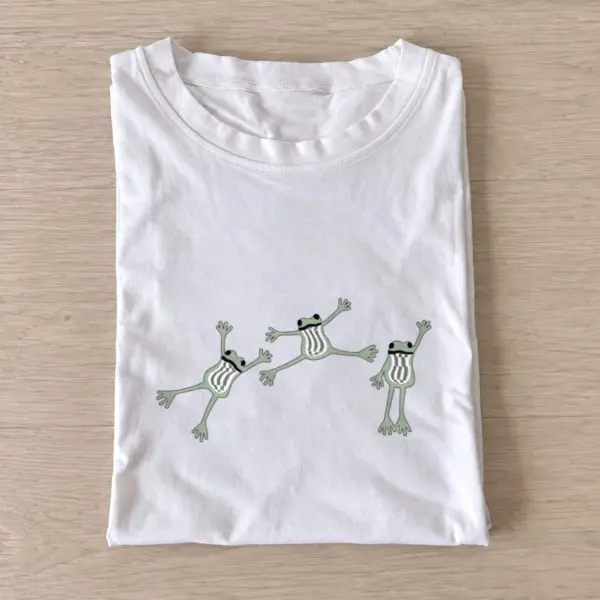 Dancing frog trio t shirt white20dancing frog trio.webp