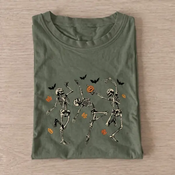 Dancing Skeleton Trio Graphic T-Shirt — graphic design