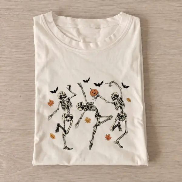 Dancing skeleton trio t shirt sand20dancing skeleton trio.webp