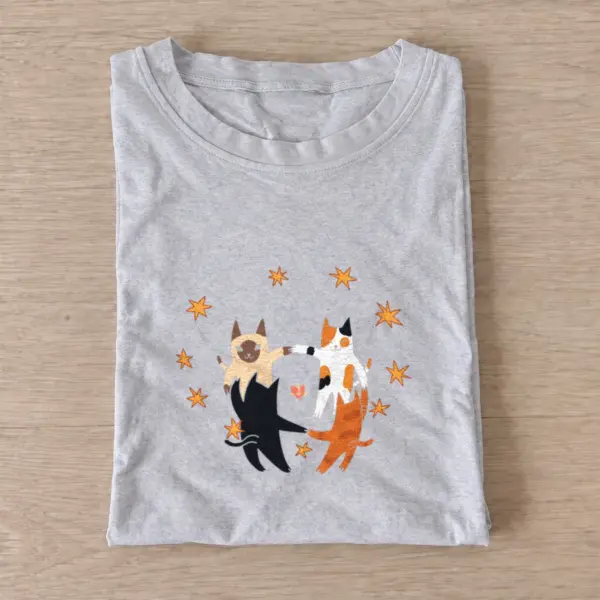 Dancing star cats t shirt gray20dancing star cats.webp