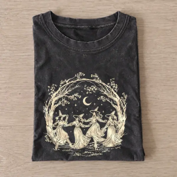 Dancing witch circle vintage t shirt washed20black20dancing witch circle.webp