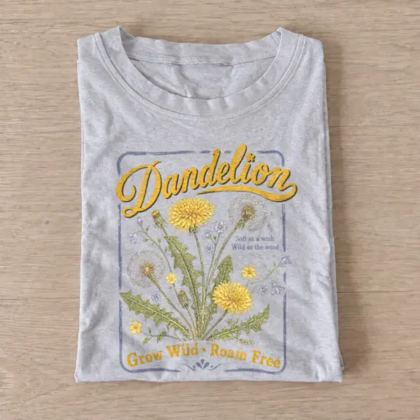 Dandelion grow wild roam free botanical t shirt gray20dandelion wild free.webp
