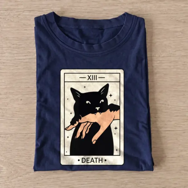 Death tarot cat t shirt navy20death tarot cat.webp