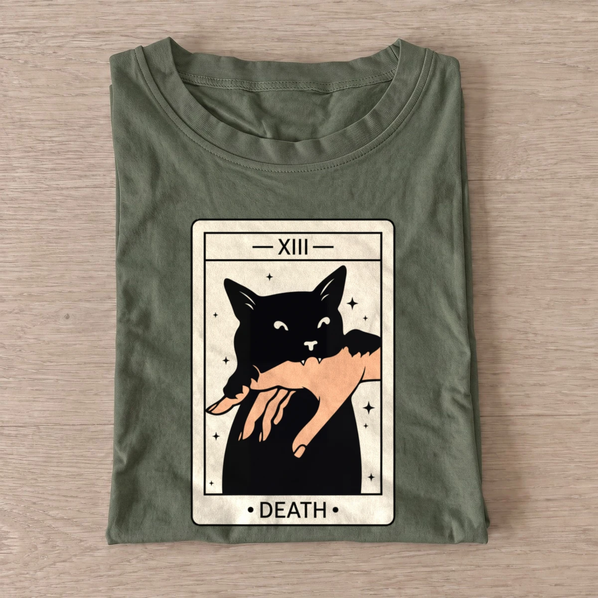Death tarot cat t shirt olive20death tarot cat.webp