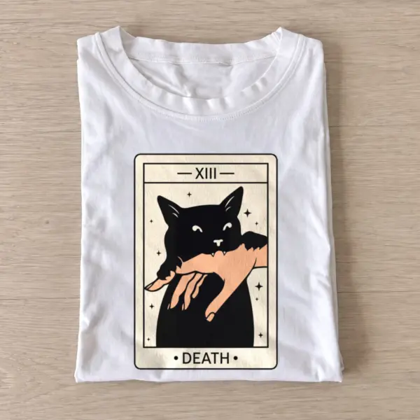 Death tarot cat t shirt white20death tarot cat.webp