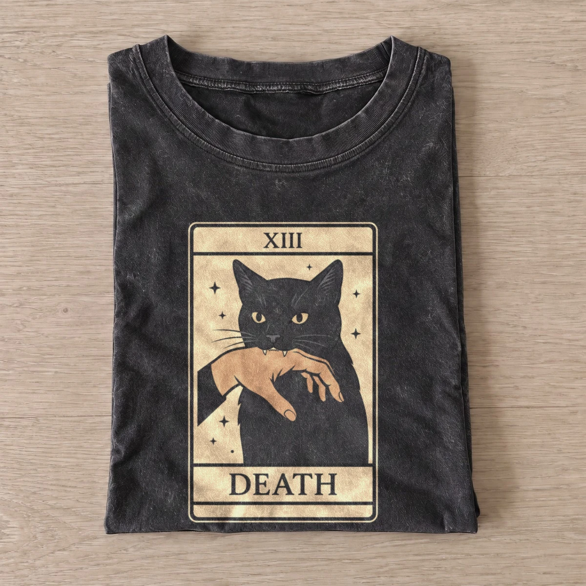 Death tarot cat vintage t shirt washed20black20death tarot cat.webp