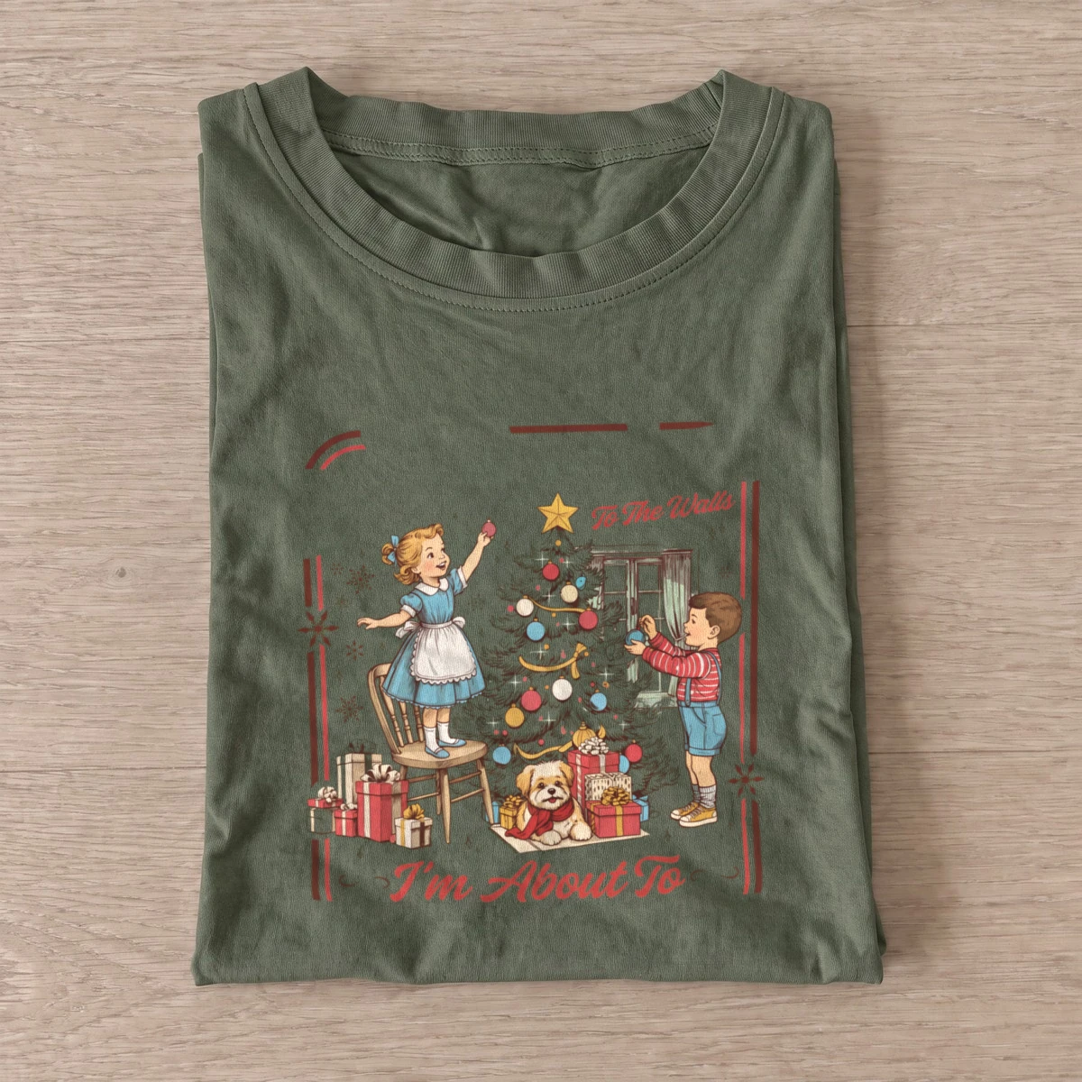 Deck these halls t shirt olive20deck these halls.webp