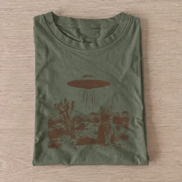 Desert ufo cat t shirt olive20desert ufo cat.webp
