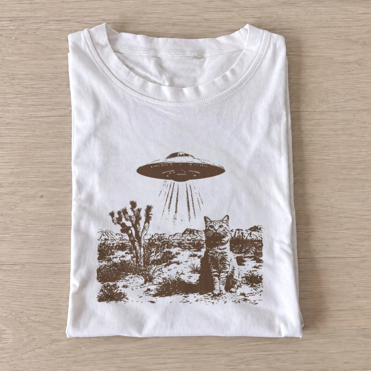 Desert ufo cat t shirt white20desert ufo cat.webp