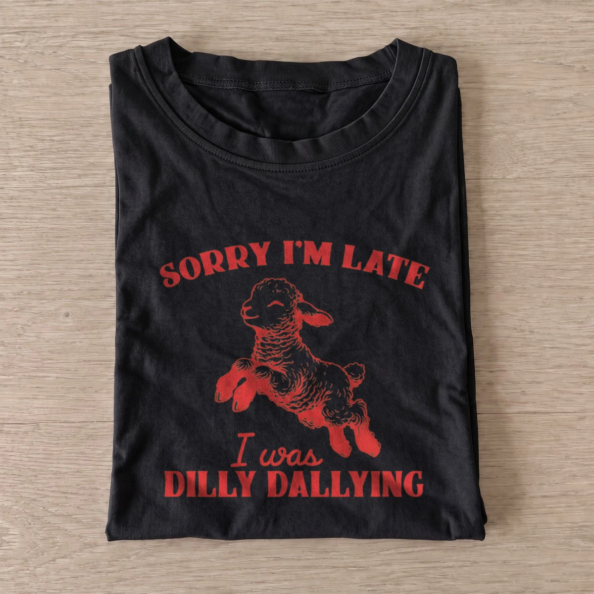 Dilly dally lamb t shirt black20dilly dally lamb.webp
