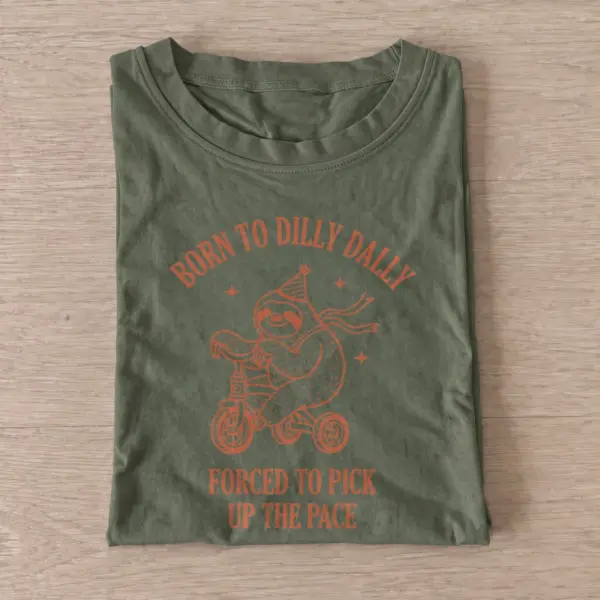 Dilly dally sloth t shirt olive20dilly dally sloth.webp
