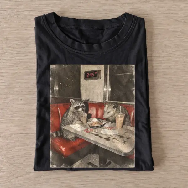 Diner raccoons graphic t shirt black20diner raccoons.webp