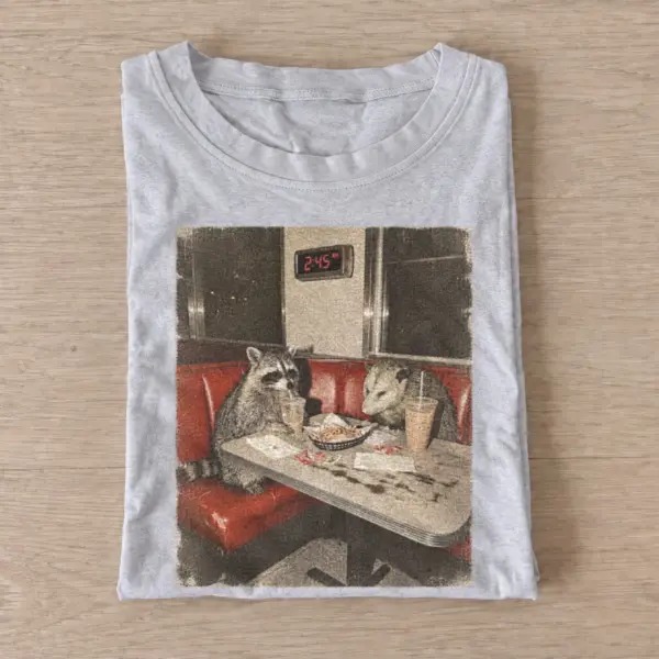 Diner raccoons graphic t shirt gray20diner raccoons.webp