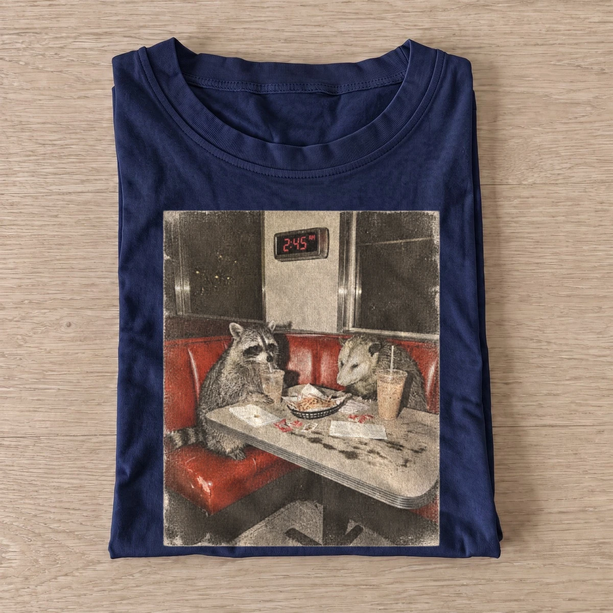 Diner raccoons graphic t shirt navy20diner raccoons.webp