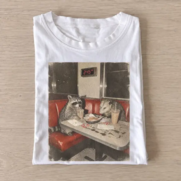 Diner raccoons graphic t shirt white20diner raccoons.webp