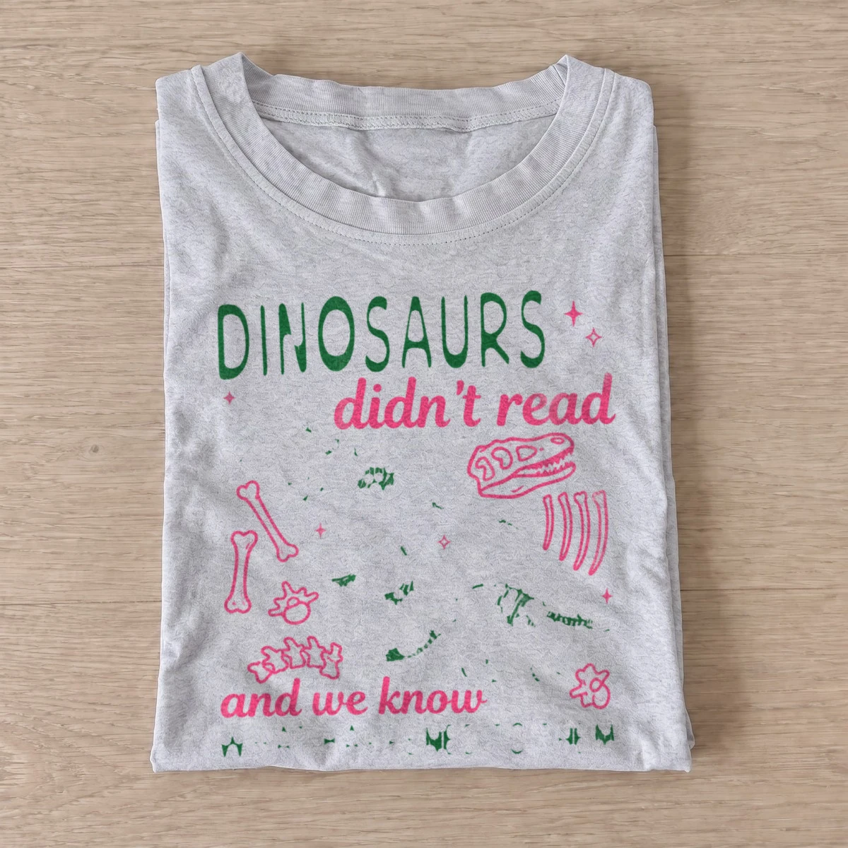 Dinosaurs didnt read graphic t shirt gray20dinosaurs didnt read.webp