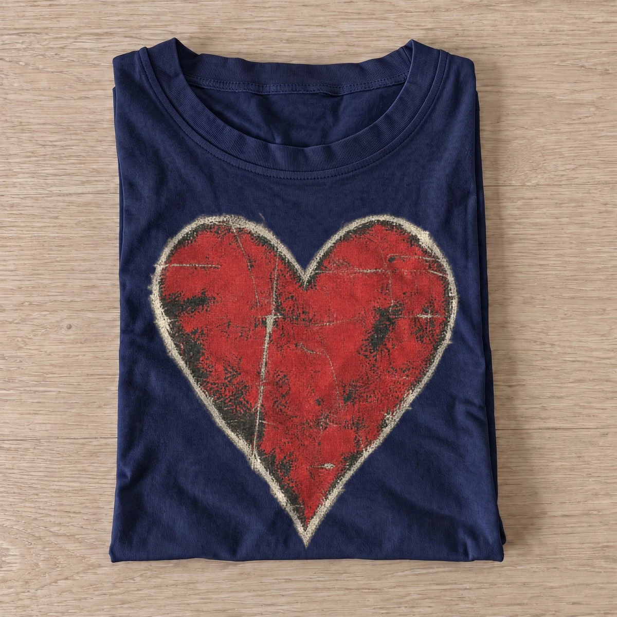 Distressed red heart graphic t shirt navy20distressed red heart.webp