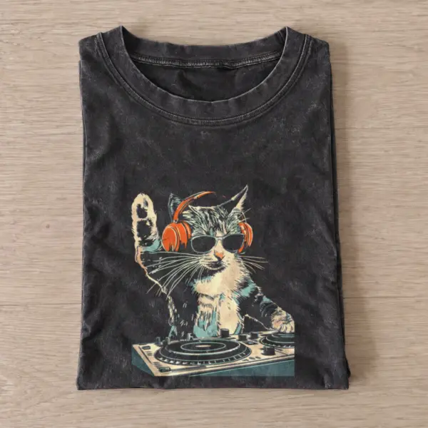 Dj cat vintage t shirt washed20black20dj cat.webp