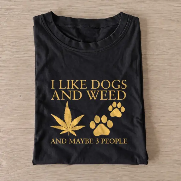 Dogs weed people t shirt black20dogs weed people.webp