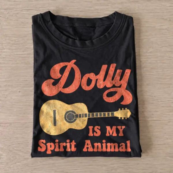 Dolly is my spirit animal country guitar t shirt black20guitar country spirit.webp