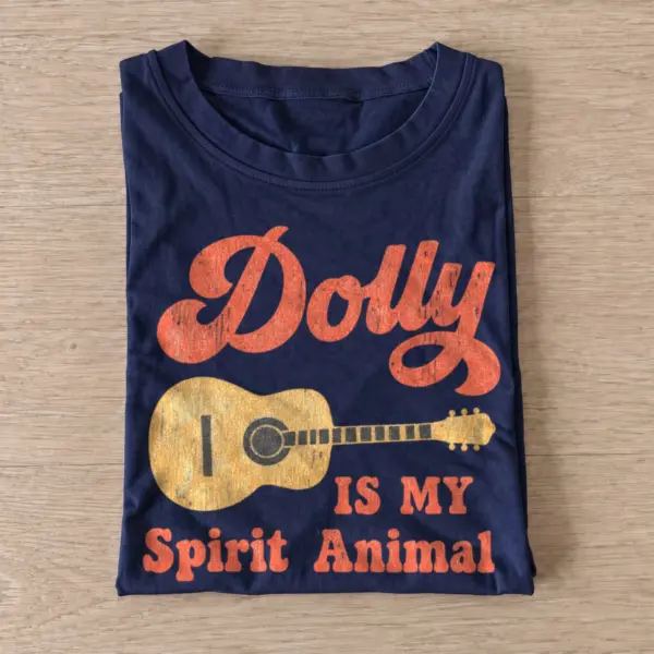 Dolly is my spirit animal country guitar t shirt navy20guitar country spirit.webp