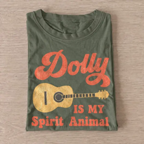 Dolly is my spirit animal country guitar t shirt olive20guitar country spirit.webp