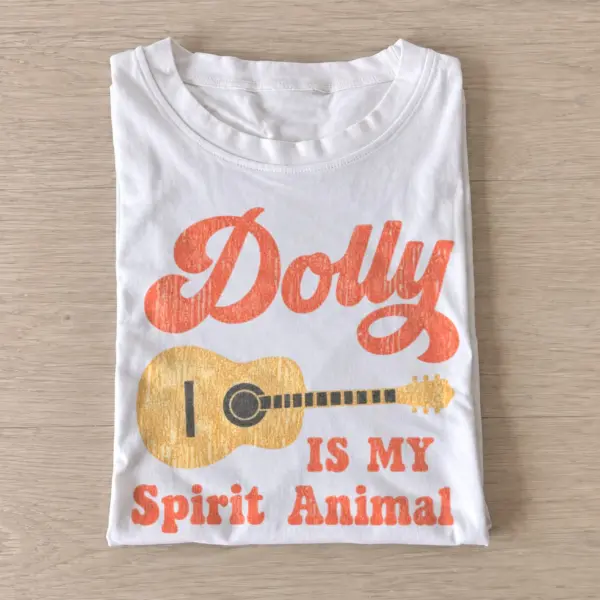 Dolly is my spirit animal country guitar t shirt white20guitar country spirit.webp