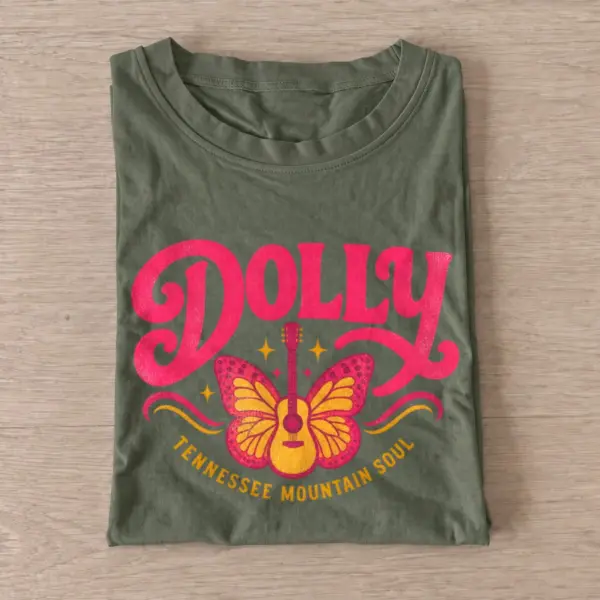 Dolly tennessee mountain soul butterfly t shirt olive20butterfly country soul.webp