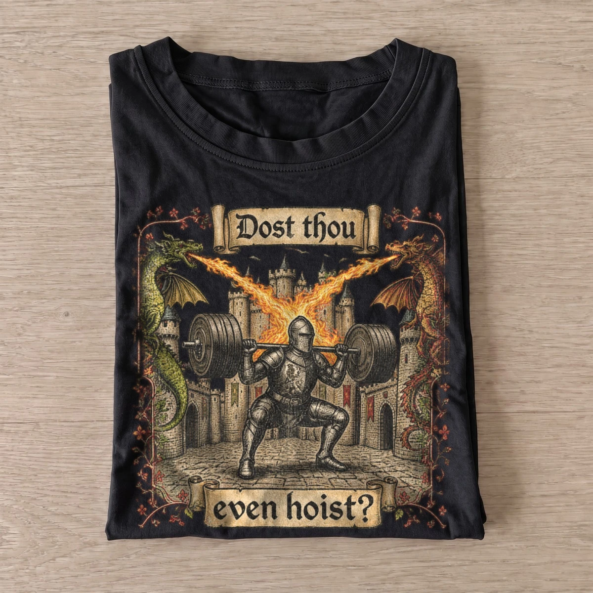 Dost thou even hoist castle gym knight t shirt black20castle gym knight.webp