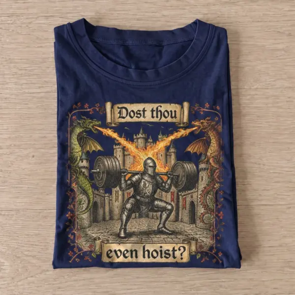 Dost thou even hoist castle gym knight t shirt navy20castle gym knight.webp