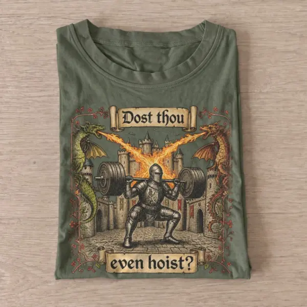 Dost thou even hoist castle gym knight t shirt olive20castle gym knight.webp