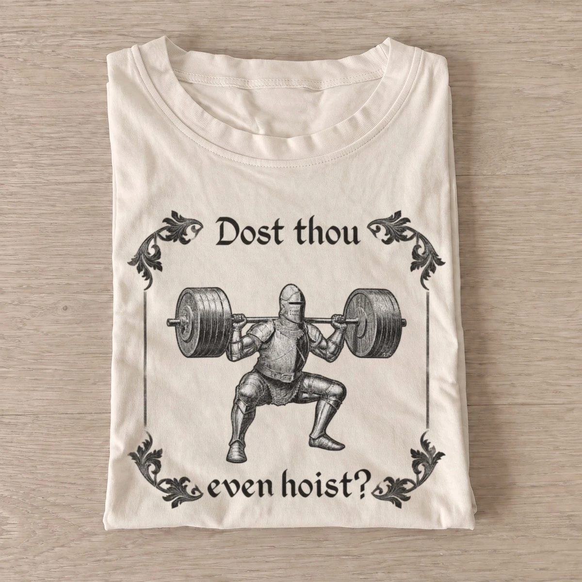 Dost thou even hoist medieval weightlifter t shirt sand20medieval weightlifter.webp
