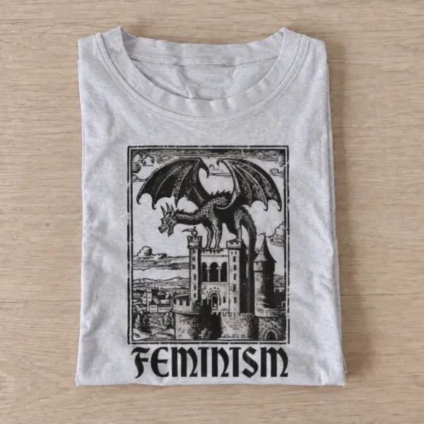 Dragon feminism graphic t shirt gray20dragon feminism.webp