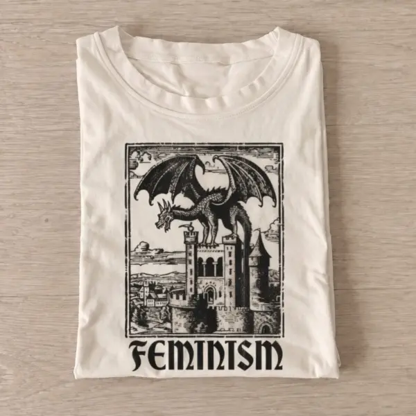 Dragon feminism graphic t shirt sand20dragon feminism.webp