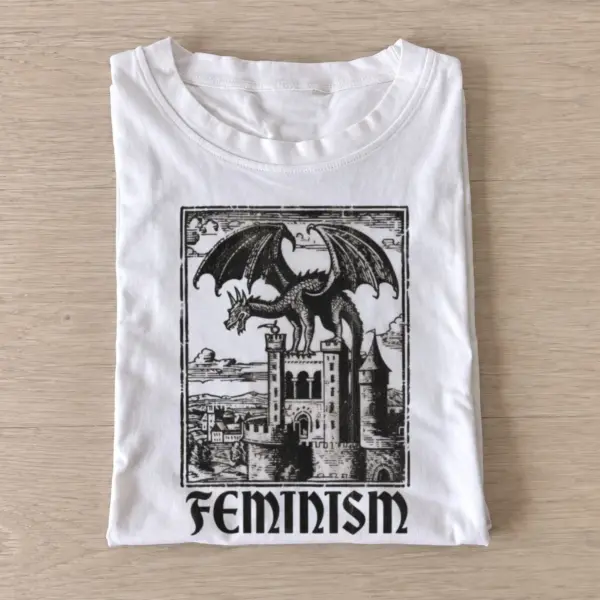 Dragon feminism graphic t shirt white20dragon feminism.webp