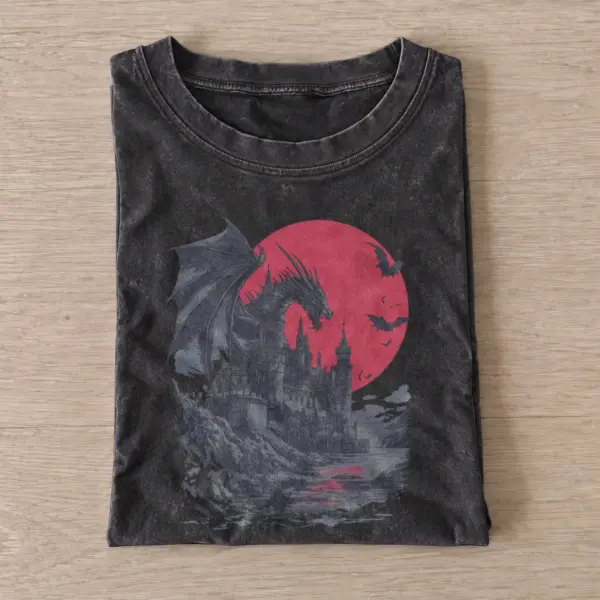 Dragon red moon vintage t shirt washed20black20dragon red moon.webp
