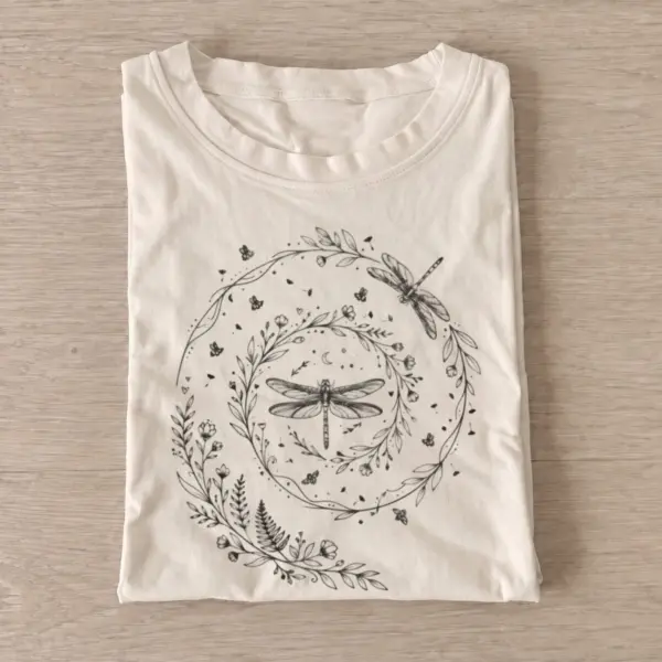 Dragonfly floral wreath t shirt sand20dragonfly floral wreath.webp