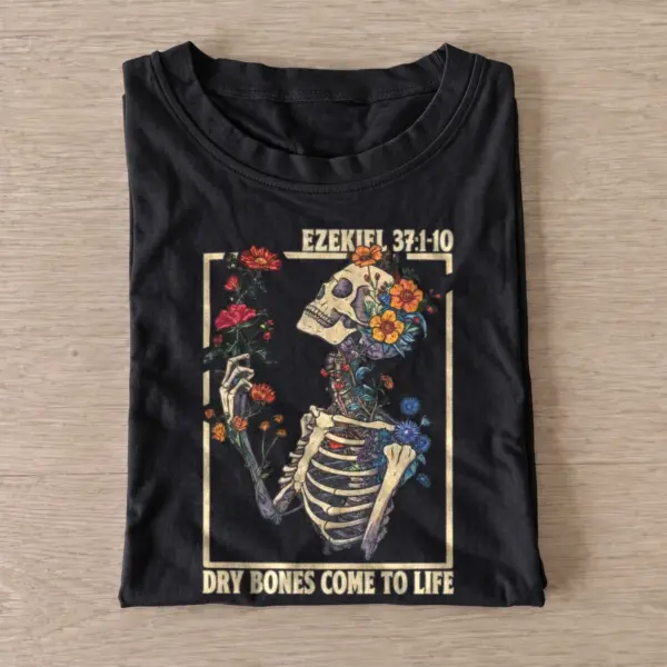 Dry bones come to life ezekiel 37 t shirt black20dry bones bloom.webp