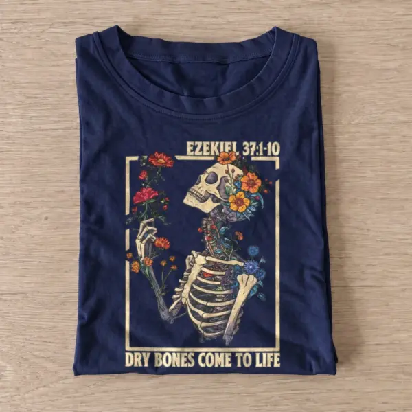 Dry bones come to life ezekiel 37 t shirt navy20dry bones bloom.webp