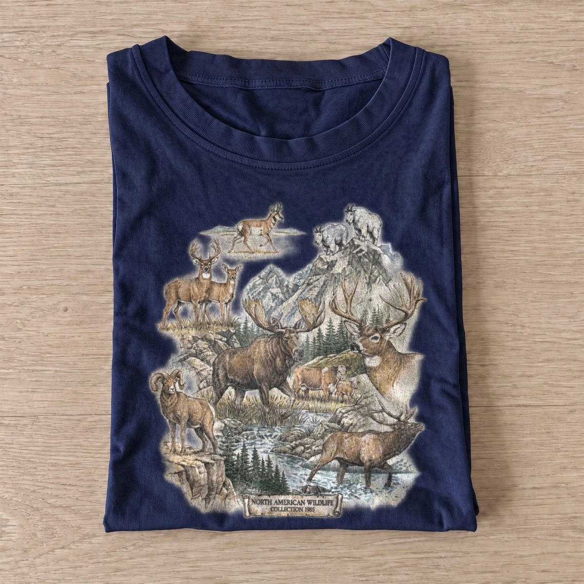 Elk wilderness wildlife t shirt navy20elk wilderness.webp