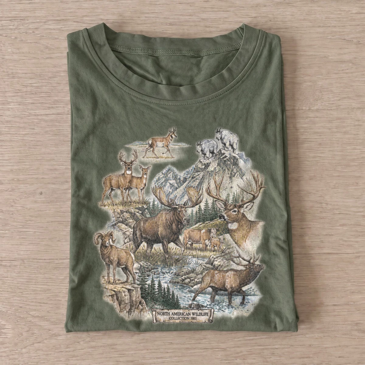 Elk wilderness wildlife t shirt olive20elk wilderness.webp