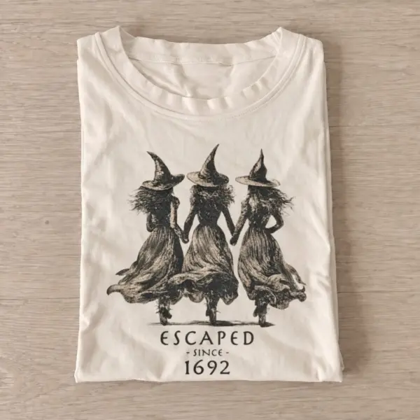 Escaped since 1692 witches t shirt sand20escaped witch raccoons.webp
